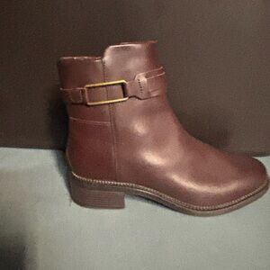 Clarks Dark Brown Ankle Boots with Buckle